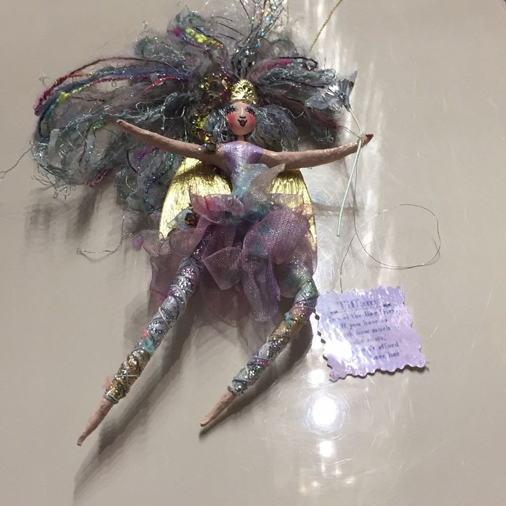 Tiffany Ornament Fairy with Flower used